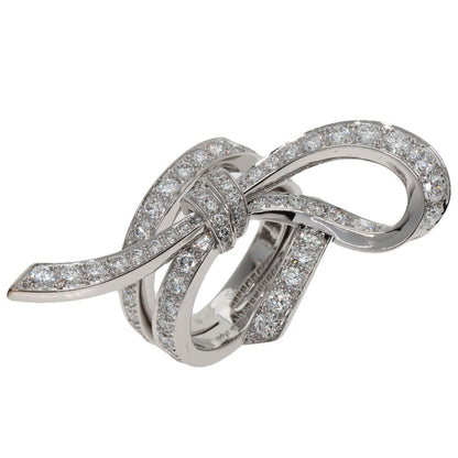 Van Cleef & Arpels Nu Ribbon Diamond #49 Ring K18 White Gold Ladies [Used]