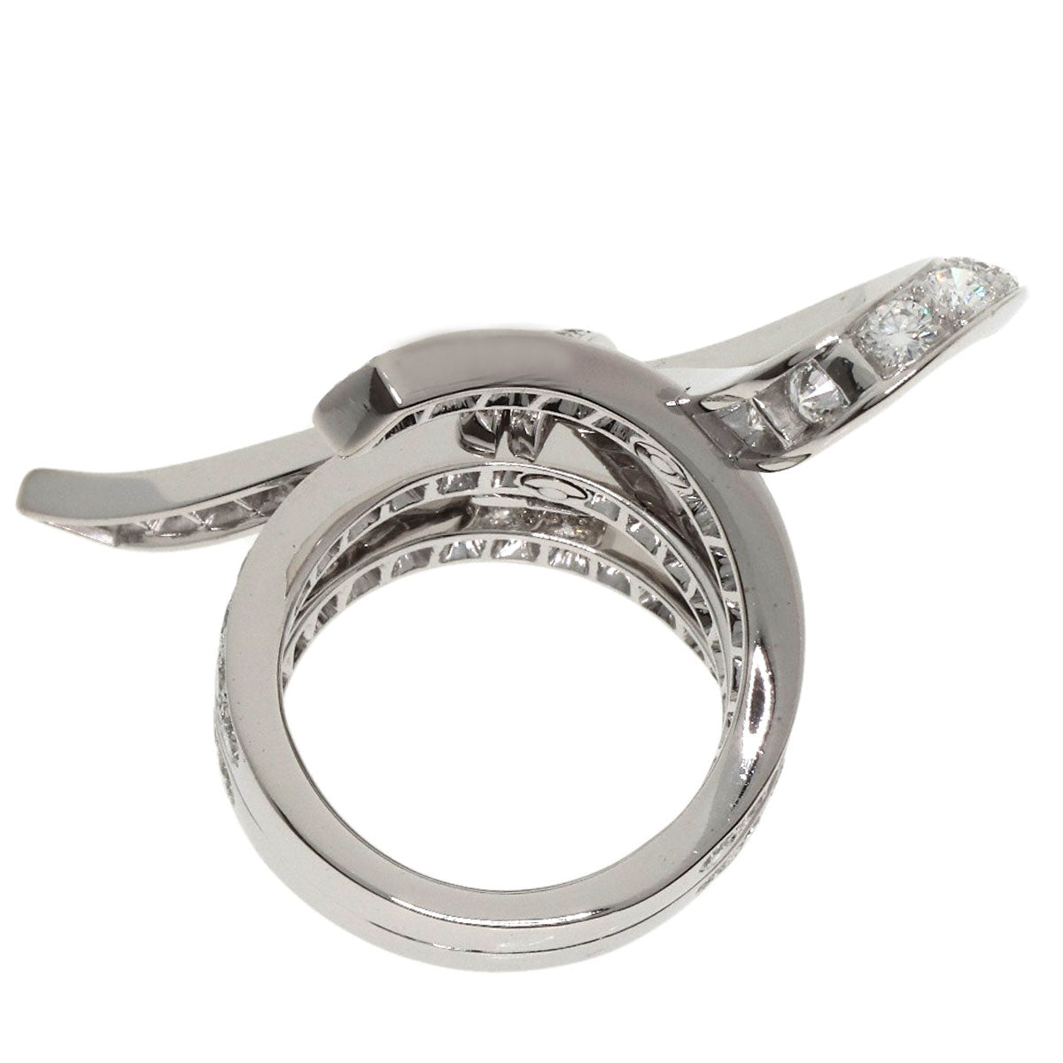 Van Cleef & Arpels Nu Ribbon Diamond #49 Ring K18 White Gold Ladies [Used]