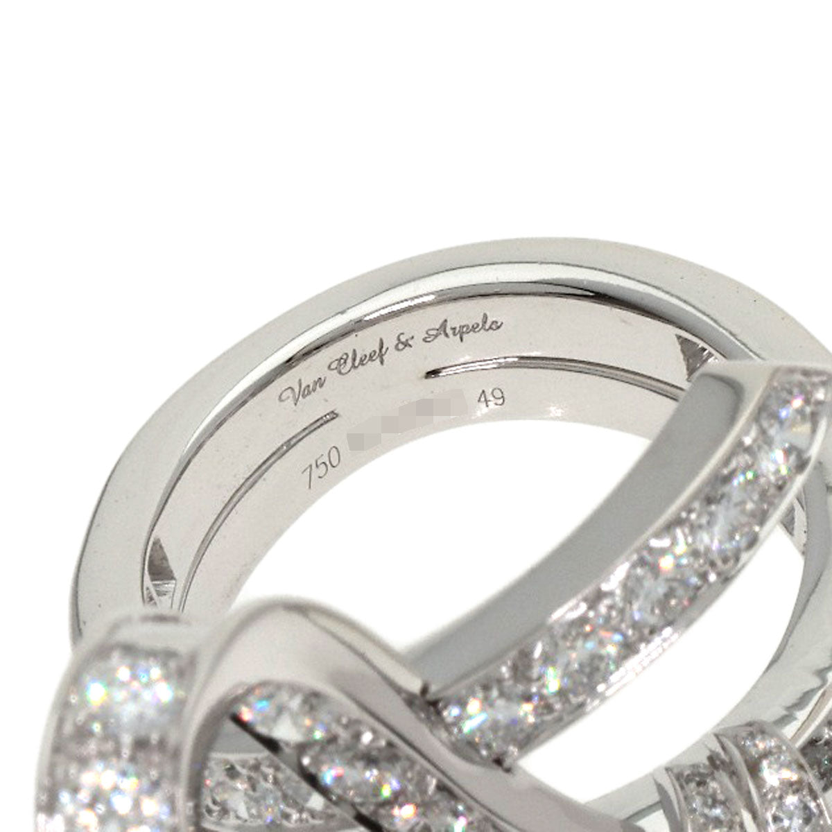 Van Cleef & Arpels Nu Ribbon Diamond #49 Ring K18 White Gold Ladies [Used]