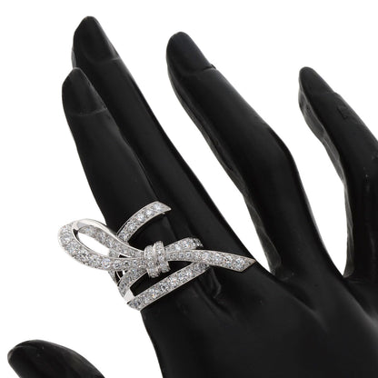 Van Cleef & Arpels Nu Ribbon Diamond #49 Ring K18 White Gold Ladies [Used]