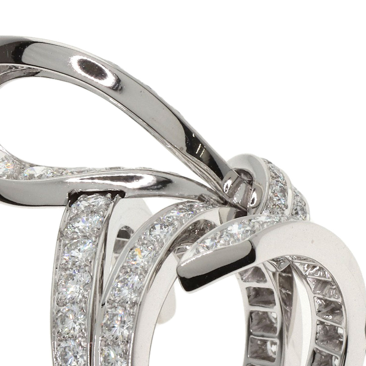 Van Cleef & Arpels Nu Ribbon Diamond #49 Ring K18 White Gold Ladies [Used]