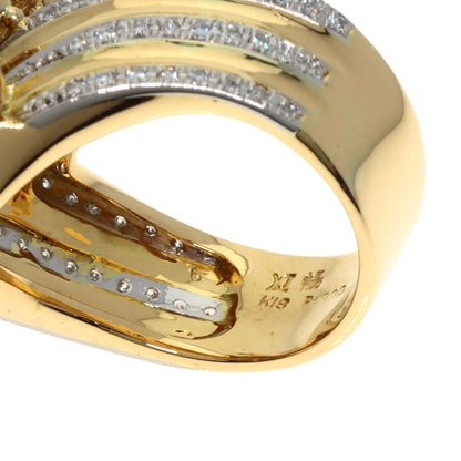 NOBUKO ISHIKAWA Flower Sapphire Ruby Diamond Ring K18 Yellow Gold PT900Ladies [Used]