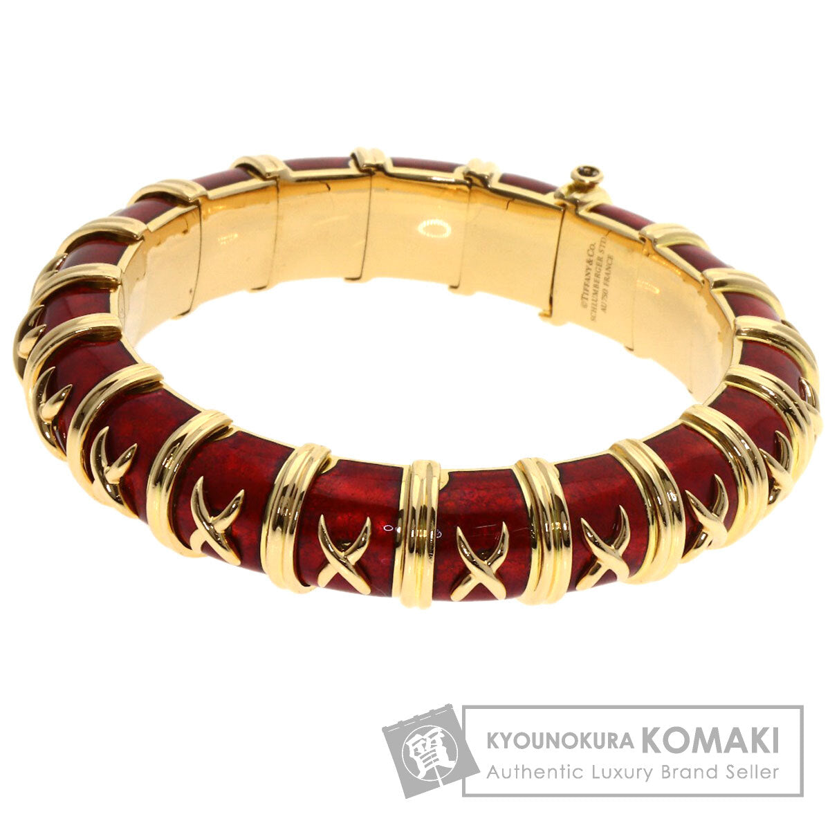TIFFANY&Co. Enamel Collection Bangle Jean Schlumberger Bracelet K18 Yellow Gold Ladies [Used]