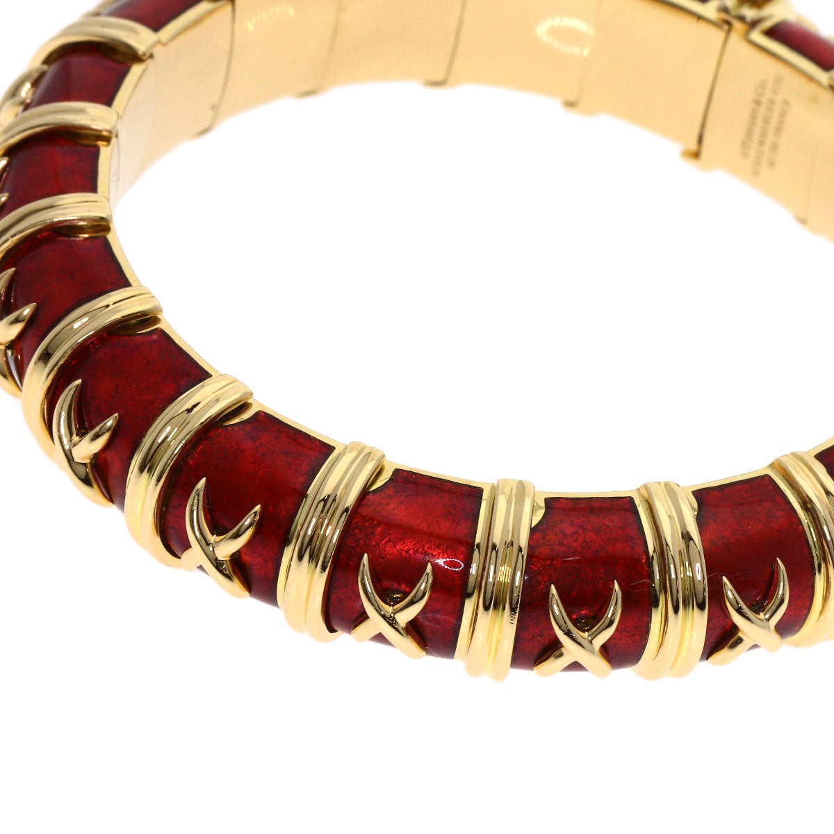 TIFFANY&Co. Enamel Collection Bangle Jean Schlumberger Bracelet K18 Yellow Gold Ladies [Used]