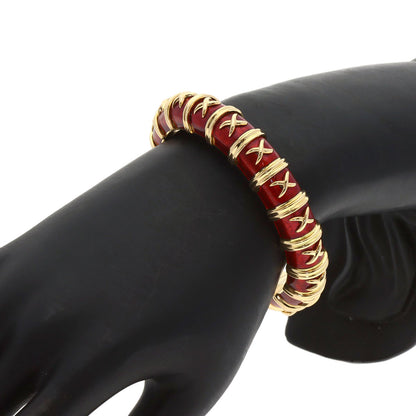 TIFFANY&Co. Enamel Collection Bangle Jean Schlumberger Bracelet K18 Yellow Gold Ladies [Used]