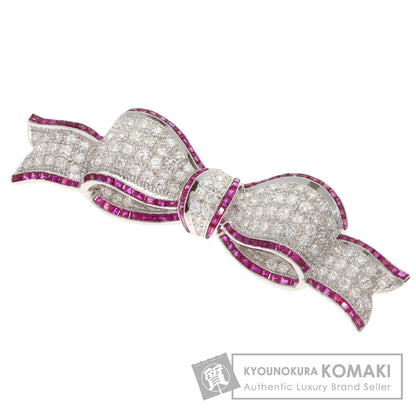 HARRY WINSTON Ribbon Ruby Diamond Brooch K18 White Gold Ladies [Used]