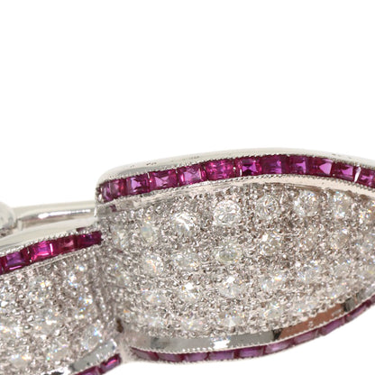 HARRY WINSTON Ribbon Ruby Diamond Brooch K18 White Gold Ladies [Used]