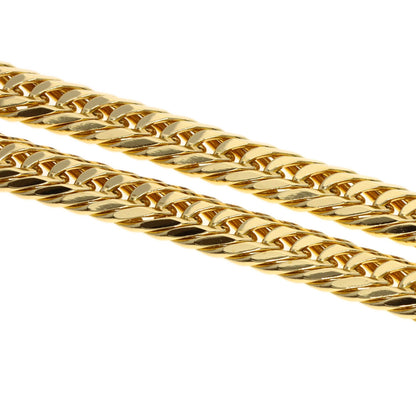 Curb chain Kihei 6-sided triple Necklace K18 Yellow Gold 49.7g　mens