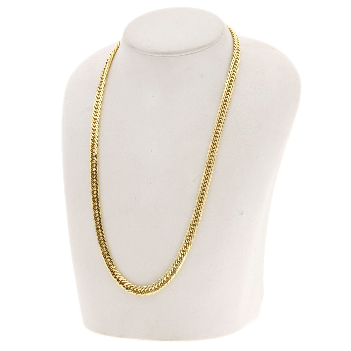 Curb chain Kihei 6-sided triple Necklace K18 Yellow Gold 49.7g　mens
