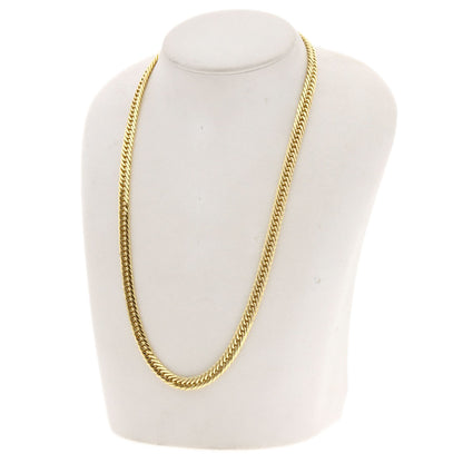 Curb chain Kihei 6-sided triple Necklace K18 Yellow Gold 49.7g　mens