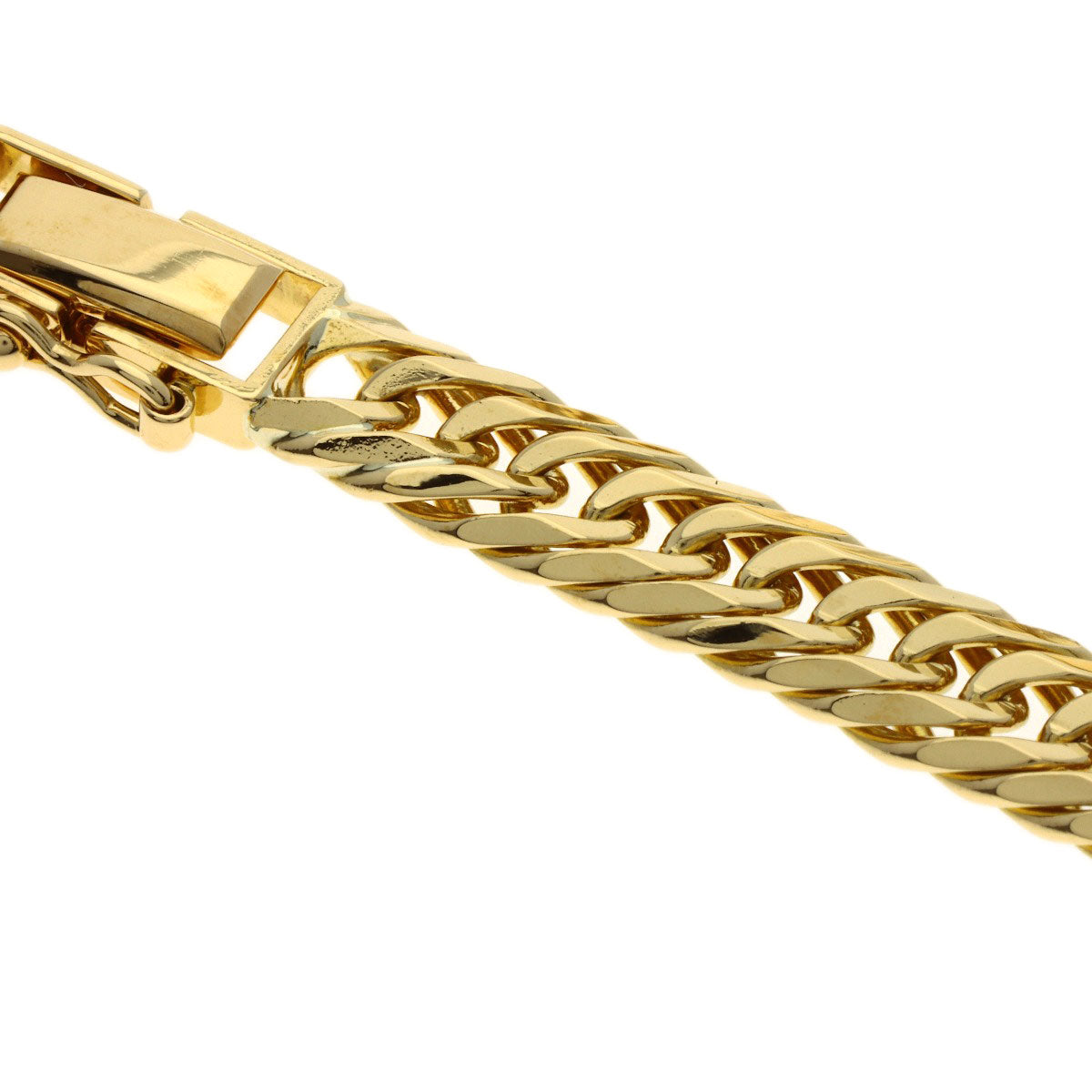 Curb chain Kihei 6-sided triple Necklace K18 Yellow Gold 49.7g　mens