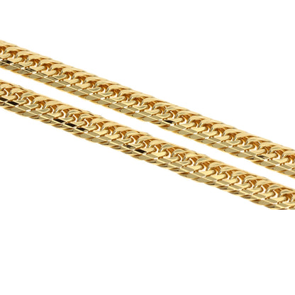 Curb Chain Kihei 10-sided Triple Necklace K18 Yellow Gold 20.5g　mens