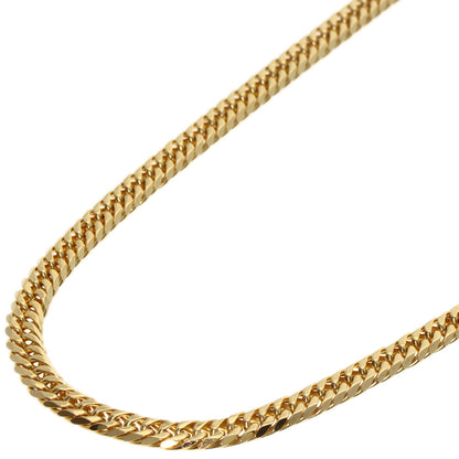 Curb chain Kihei 6-sided W Necklace K18 Yellow Gold 20.2g　mens