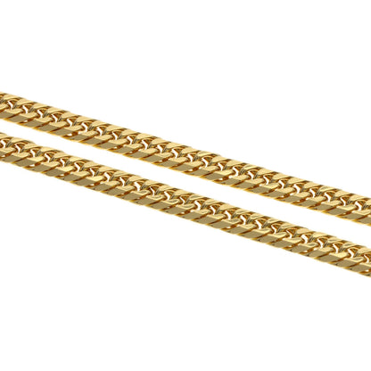 Curb chain Kihei 6-sided W Necklace K18 Yellow Gold 20.2g　mens