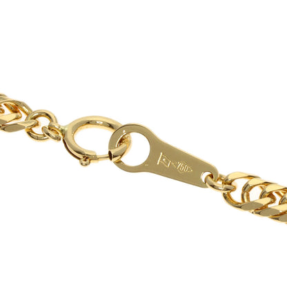 Curb chain Kihei 6-sided W Necklace K18 Yellow Gold 20.2g　mens