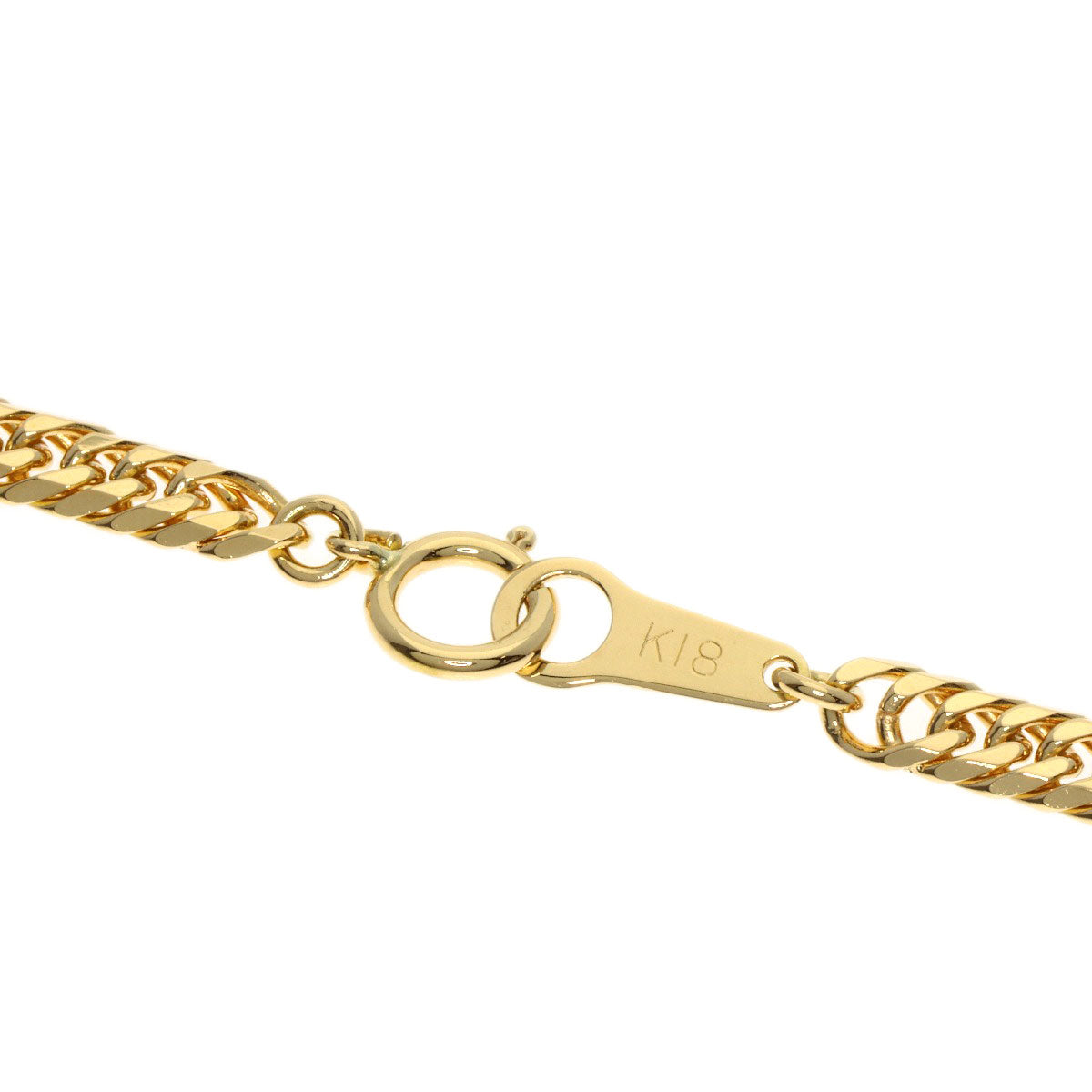 Curb chain Kihei 6-sided W Necklace K18 Yellow Gold 20.2g　mens