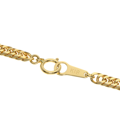 Curb chain Kihei 6-sided W Necklace K18 Yellow Gold 20.2g　mens