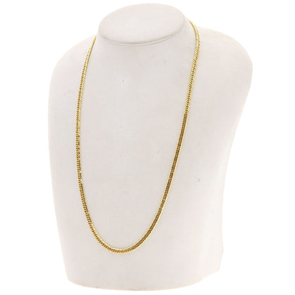 Curb chain Kihei 6-sided W Necklace K18 Yellow Gold 20.2g　mens