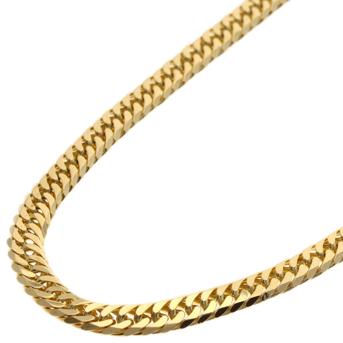 Curb chain Kihei 6-sided W Necklace K18 Yellow Gold 30g　mens