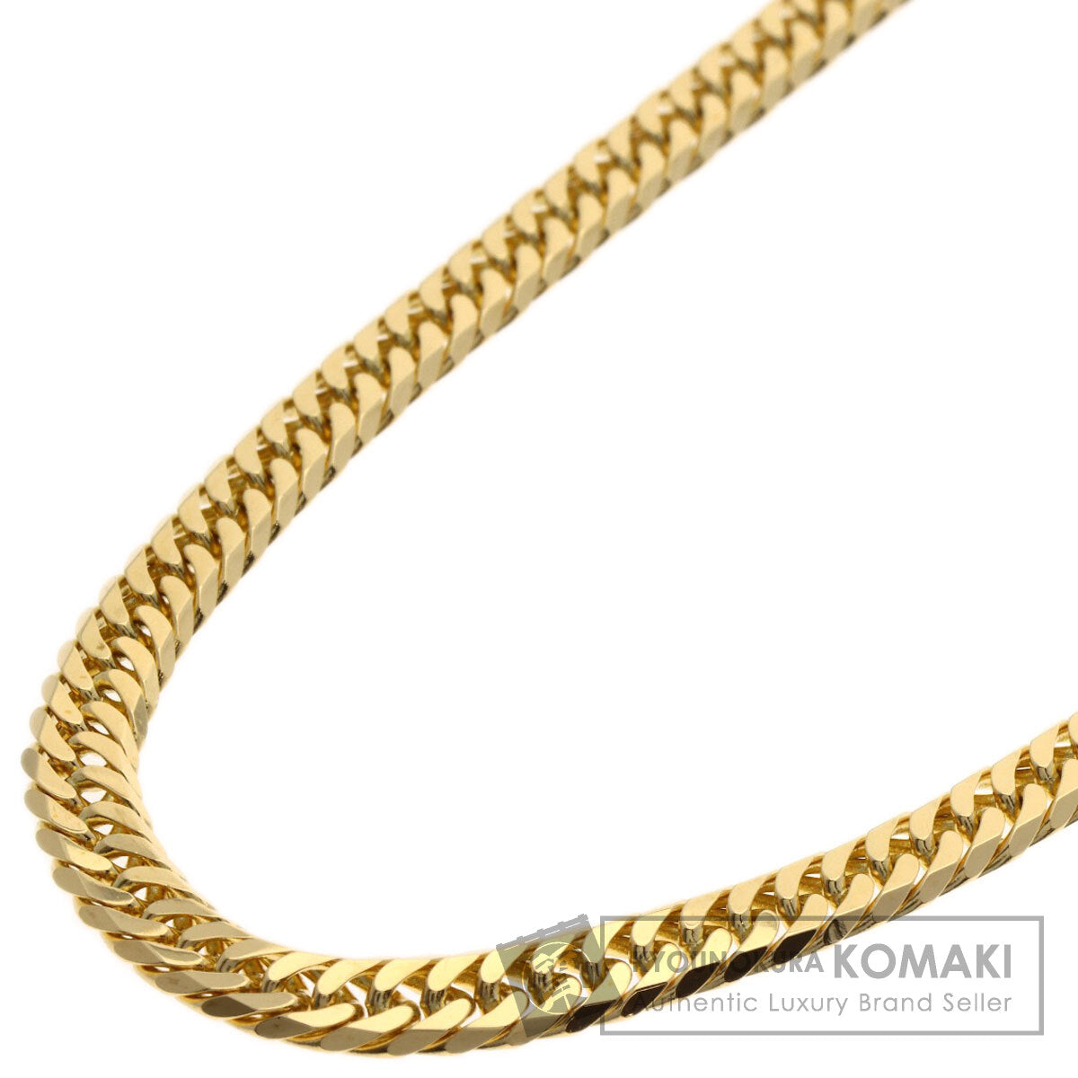 Curb chain Kihei 6-sided W Necklace K18 Yellow Gold 30g　mens