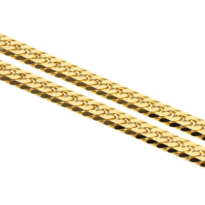 Curb chain Kihei 6-sided W Necklace K18 Yellow Gold 30g　mens
