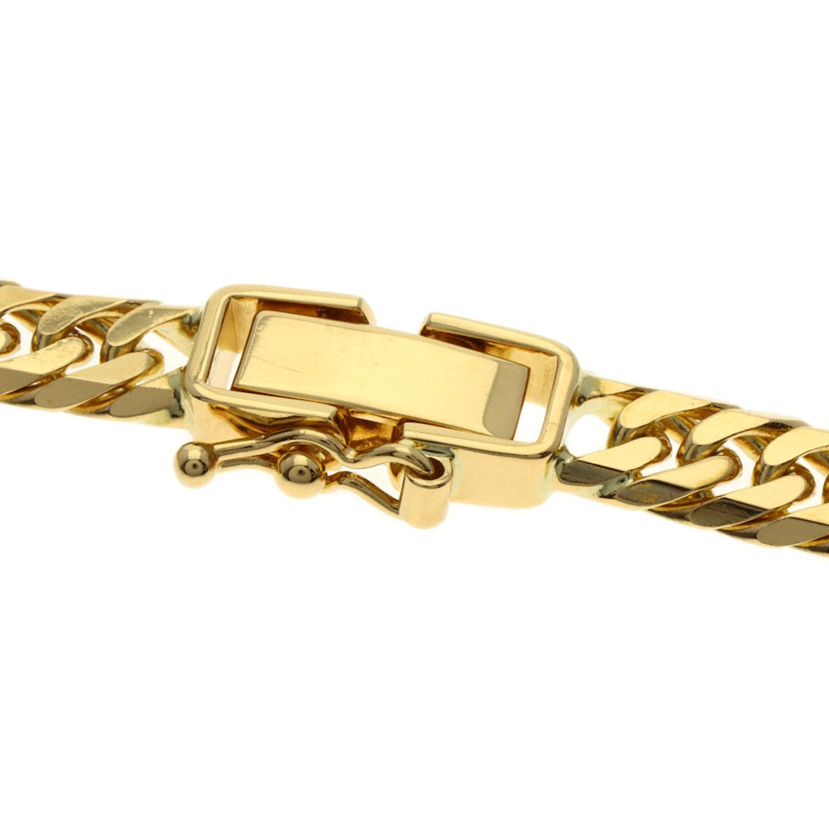 Curb chain Kihei 6-sided W Necklace K18 Yellow Gold 30g　mens