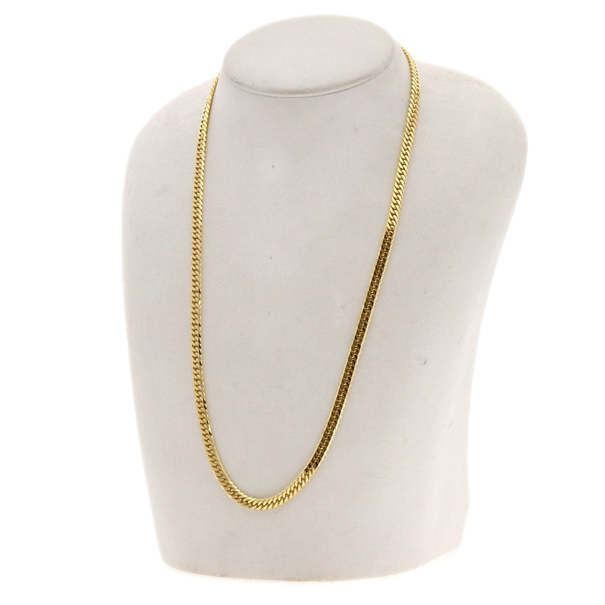 Curb chain Kihei 6-sided W Necklace K18 Yellow Gold 30g　mens