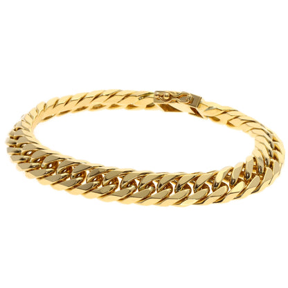 Curb chain Kihei 6-sided W Bracelet K18 Yellow Gold 80.1g　mens