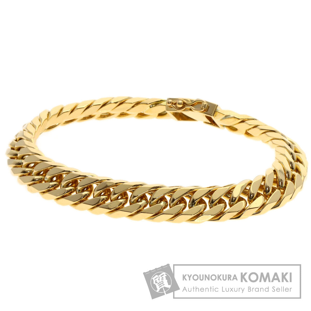 Curb chain Kihei 6-sided W Bracelet K18 Yellow Gold 80.1g　mens