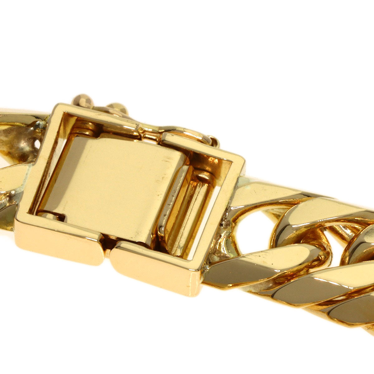 Curb chain Kihei 6-sided W Bracelet K18 Yellow Gold 80.1g　mens