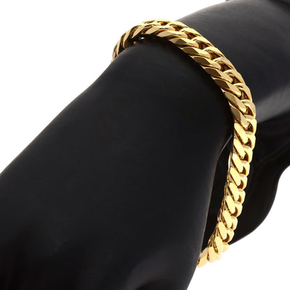 Curb chain Kihei 6-sided W Bracelet K18 Yellow Gold 80.1g　mens