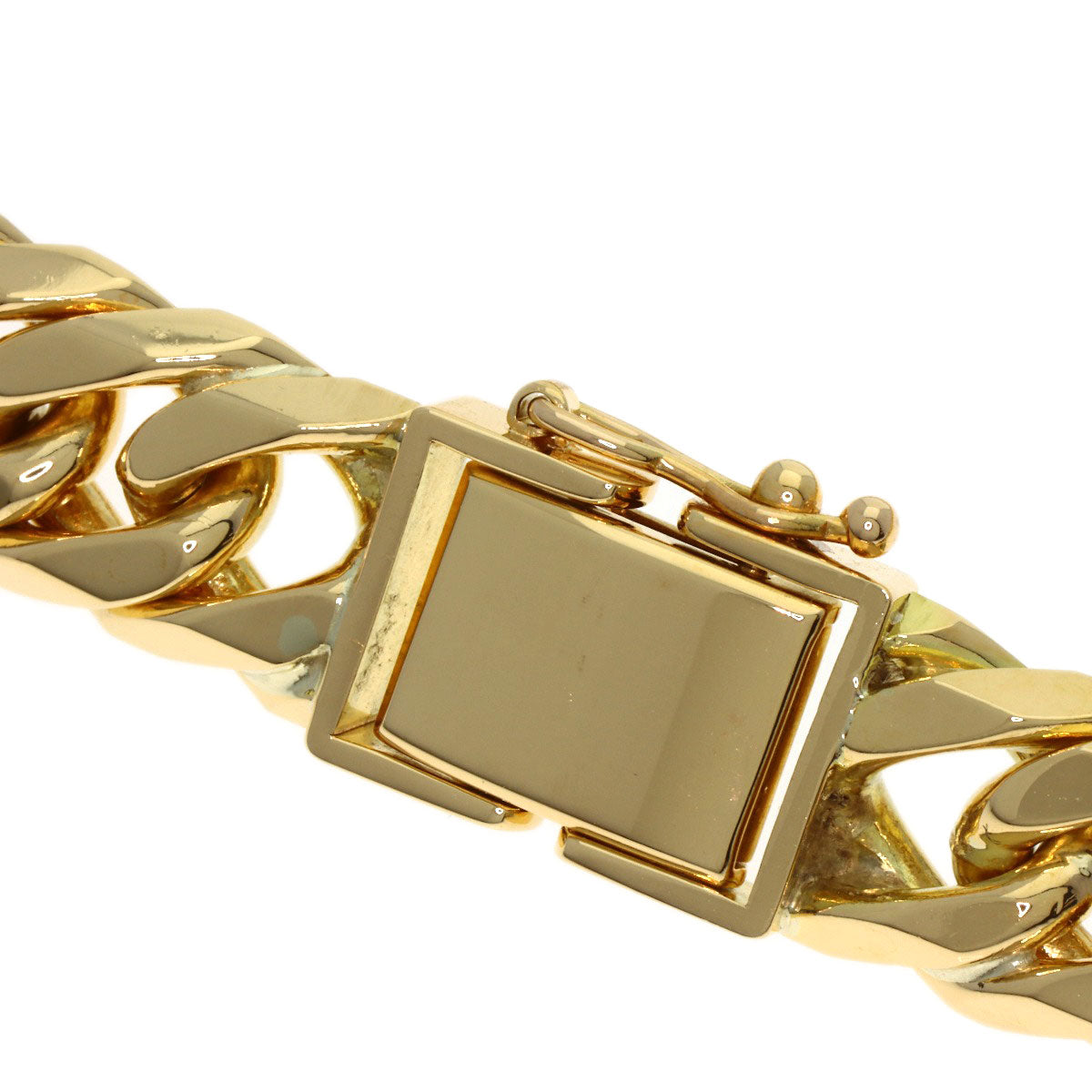 Curb chain Kihei 6-sided W Bracelet K18 Yellow Gold 80.1g　mens