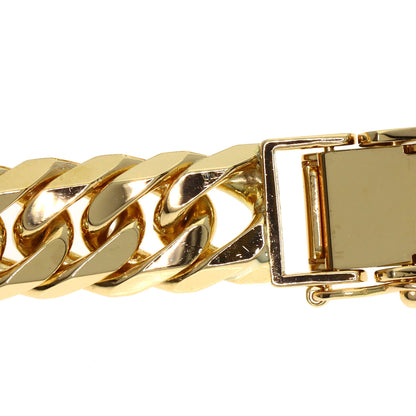 Curb chain Kihei 6-sided W Bracelet K18 Yellow Gold 80.1g　mens