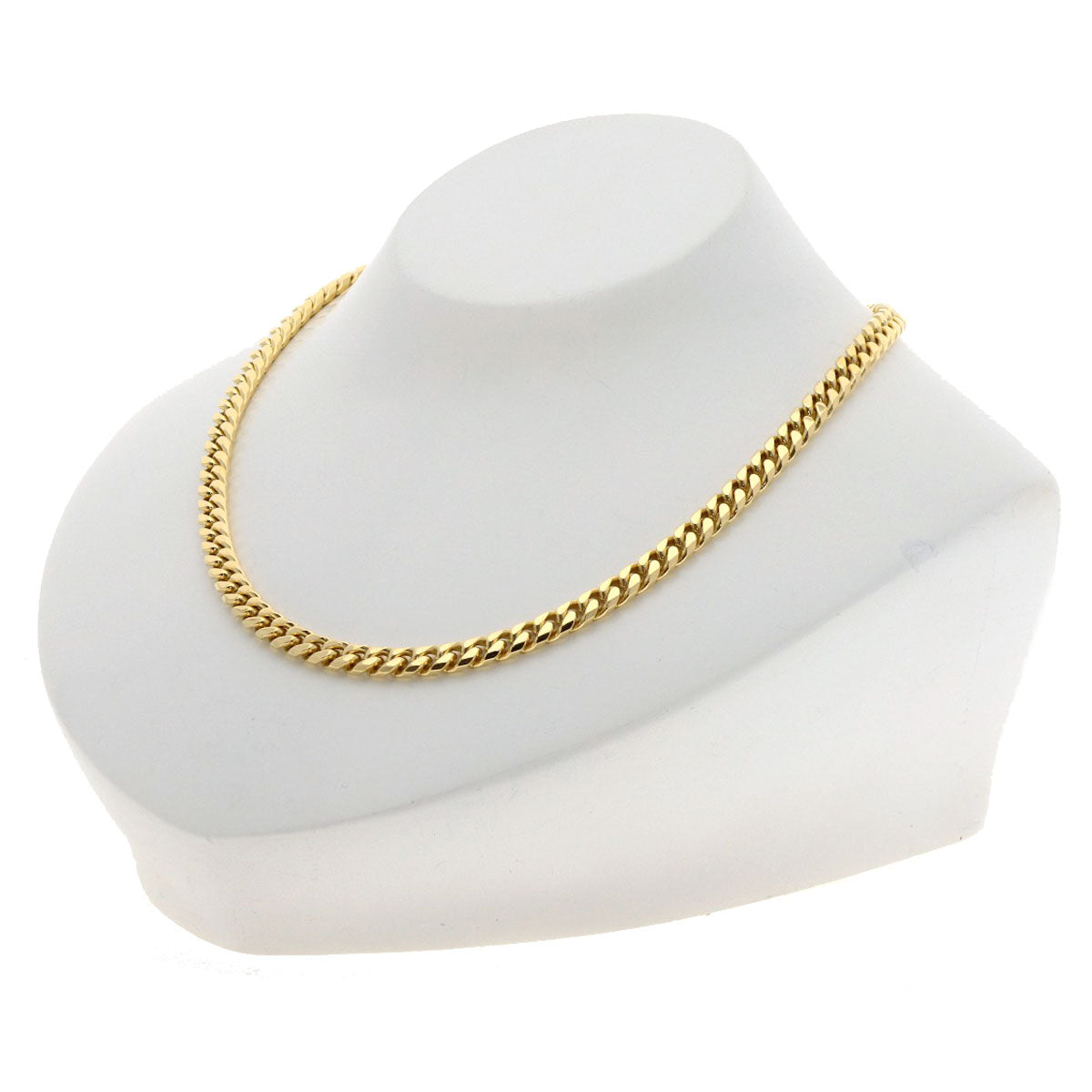 Curb chain Kihei 8 sides Necklace K18 Yellow Gold 53.4g　Ladies