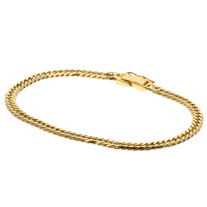 Curb chain Kihei 6-sided W Bracelet K18 Yellow Gold 10g　Ladies
