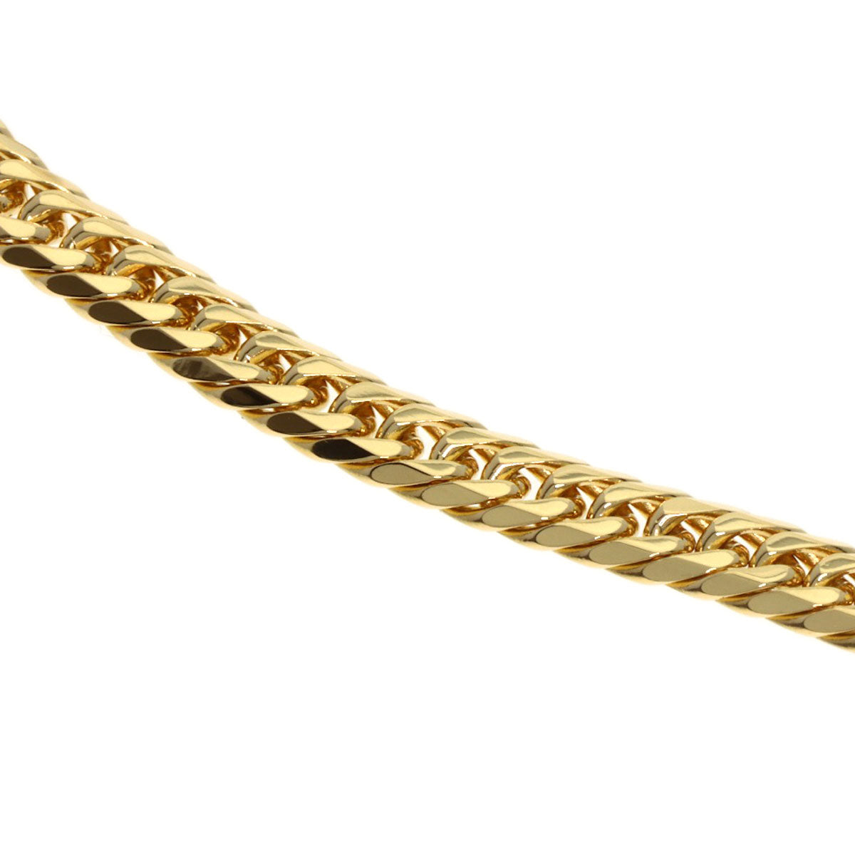 Curb chain Kihei 6-sided W Bracelet K18 Yellow Gold 10g　Ladies