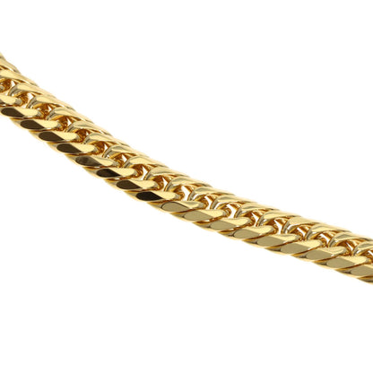 Curb chain Kihei 6-sided W Bracelet K18 Yellow Gold 10g　Ladies