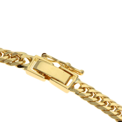 Curb chain Kihei 6-sided W Bracelet K18 Yellow Gold 10g　Ladies