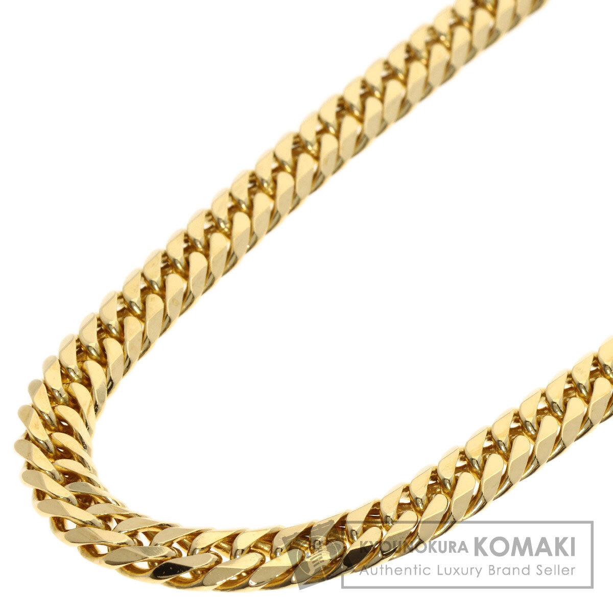 Curb chain Kihei 6-sided W Necklace K18 Yellow Gold 99.2g　mens