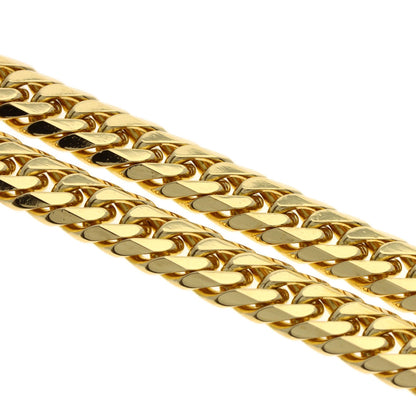 Curb chain Kihei 6-sided W Necklace K18 Yellow Gold 99.2g　mens