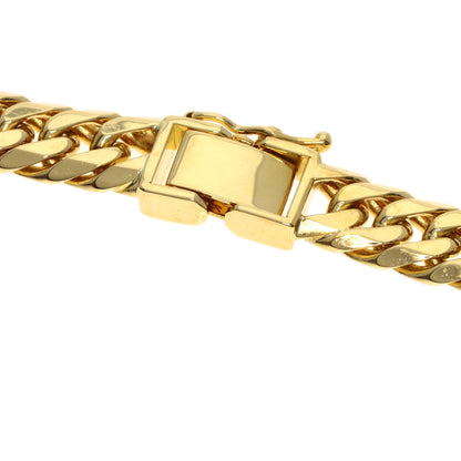 Curb chain Kihei 6-sided W Necklace K18 Yellow Gold 99.2g　mens