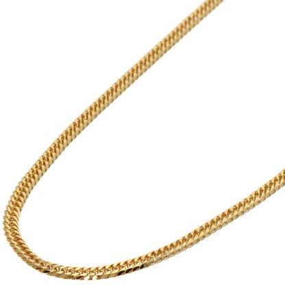 Curb chain Kihei 6-sided W Necklace K18 Yellow Gold 10.1g　mens