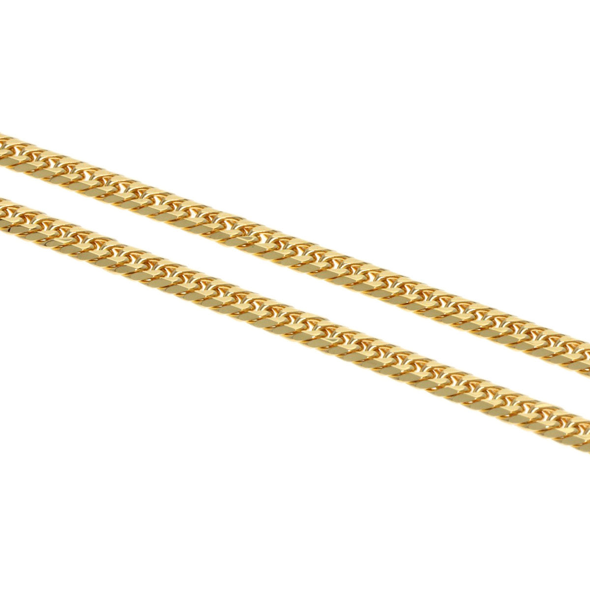 Curb chain Kihei 6-sided W Necklace K18 Yellow Gold 10.1g　mens