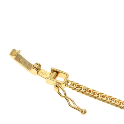 Curb chain Kihei 6-sided W Necklace K18 Yellow Gold 10.1g　mens