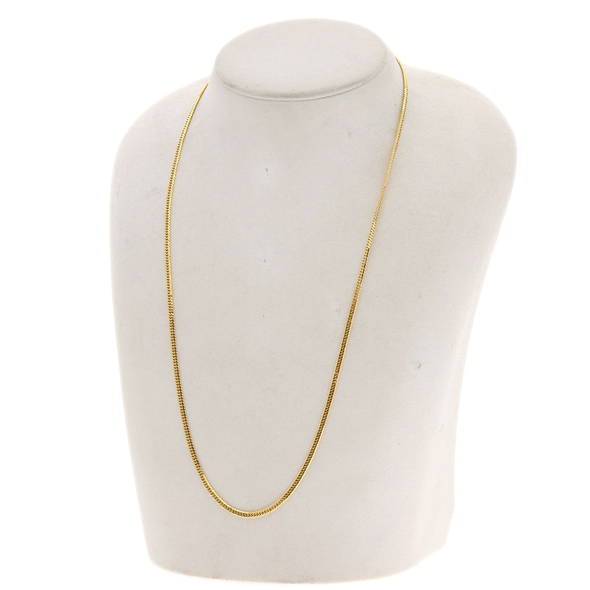 Curb chain Kihei 6-sided W Necklace K18 Yellow Gold 10.1g　mens