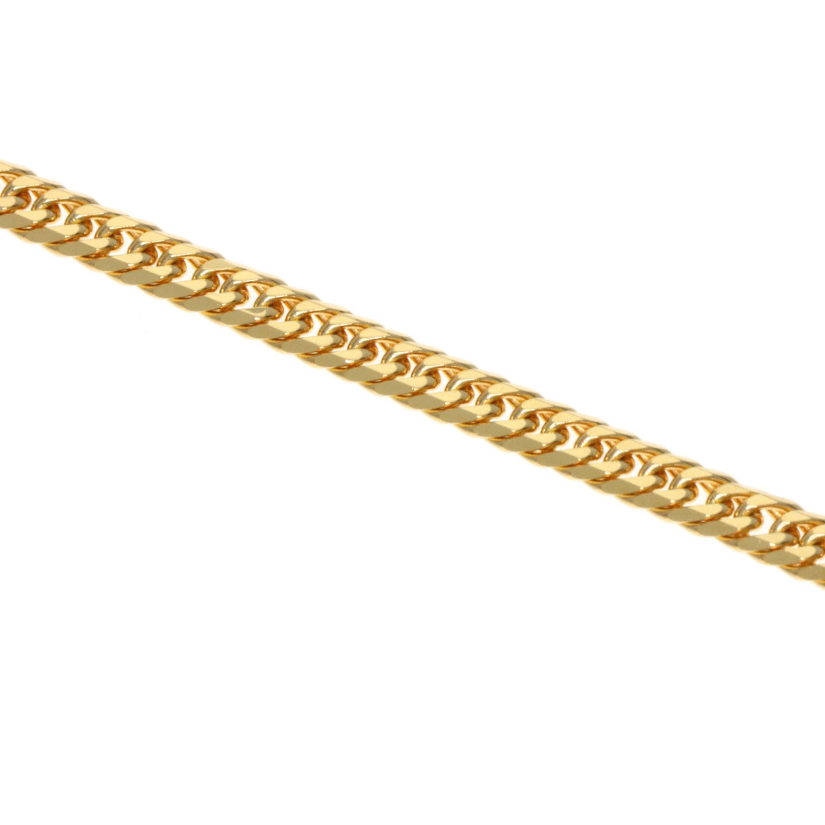 Curb chain Kihei 6-sided W Necklace K18 Yellow Gold 10.1g　mens