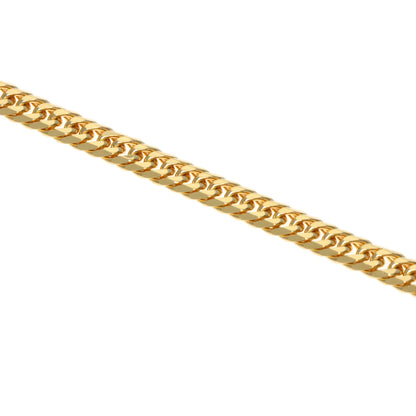 Curb chain Kihei 6-sided W Necklace K18 Yellow Gold 10.1g　mens
