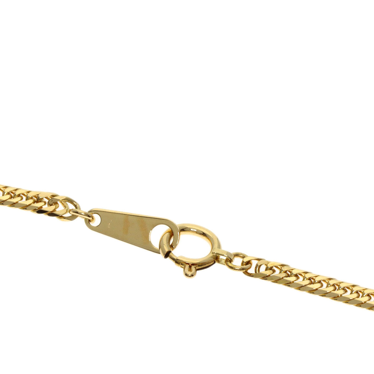 Curb chain Kihei 6-sided W Necklace K18 Yellow Gold 8g　Ladies