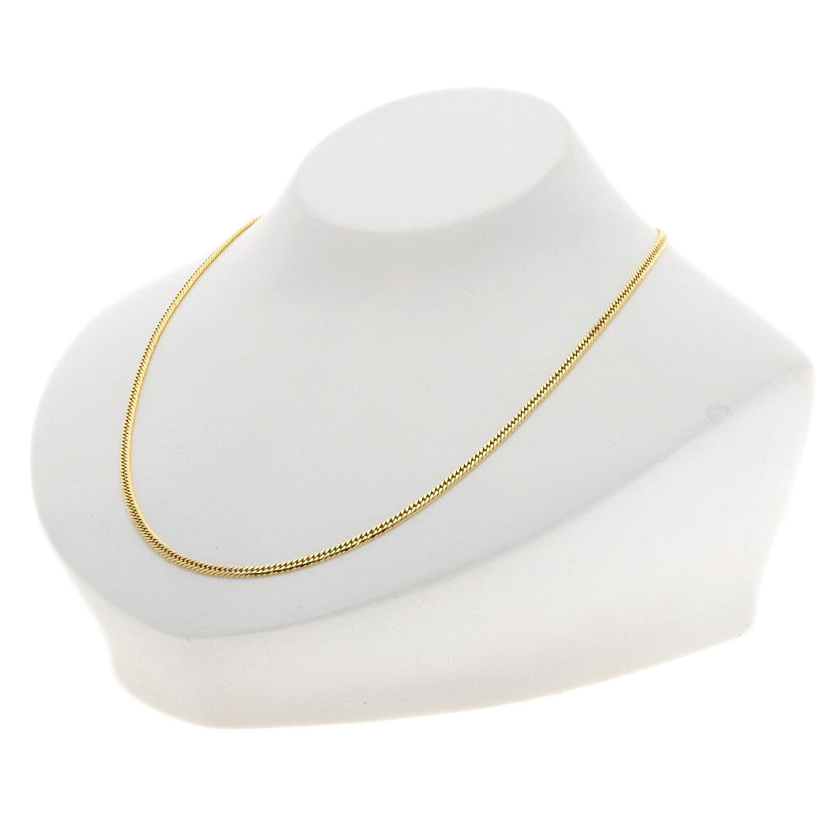 Curb chain Kihei 6-sided W Necklace K18 Yellow Gold 8g　Ladies