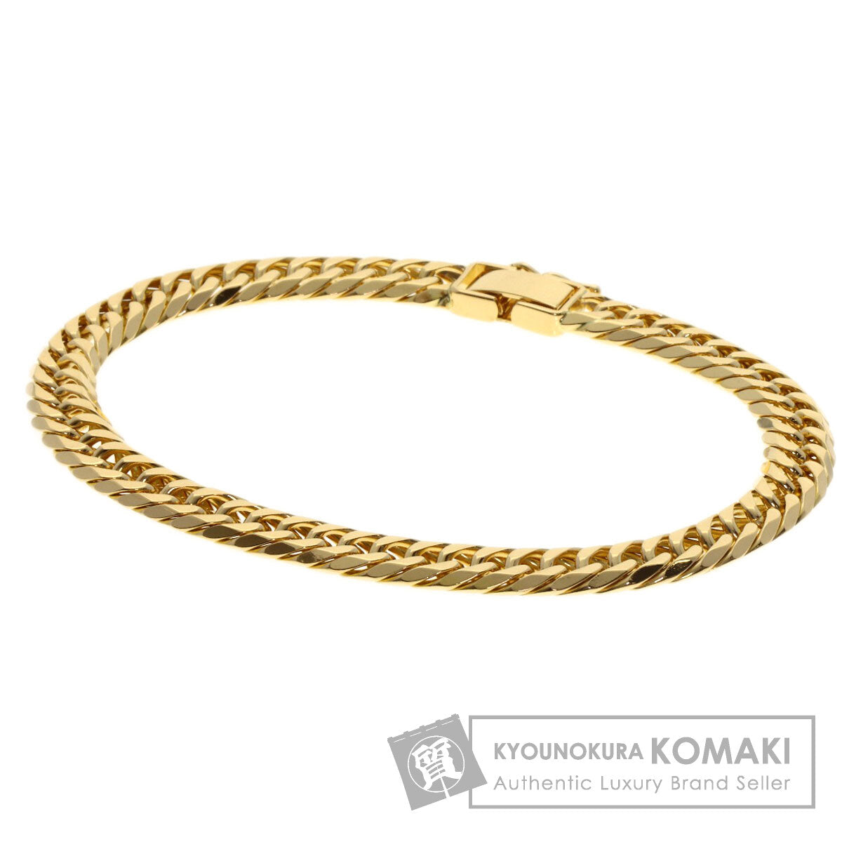Curb chain Kihei 6-sided W Bracelet K18 Yellow Gold 20.4g　mens